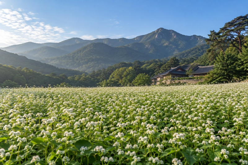 경남 양산 가볼만한곳 통도사 메밀밭, 가을에 만나는 하얀 메밀꽃 풍경