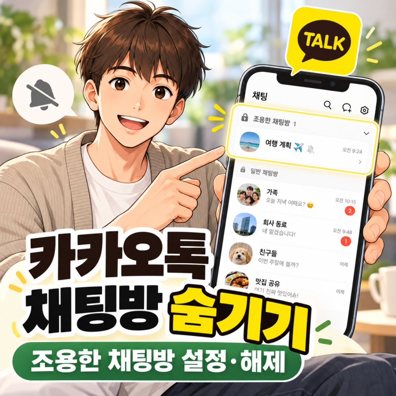 카카오톡 채팅방 숨기기 방법, 조용한 채팅방 설정부터 해제까지