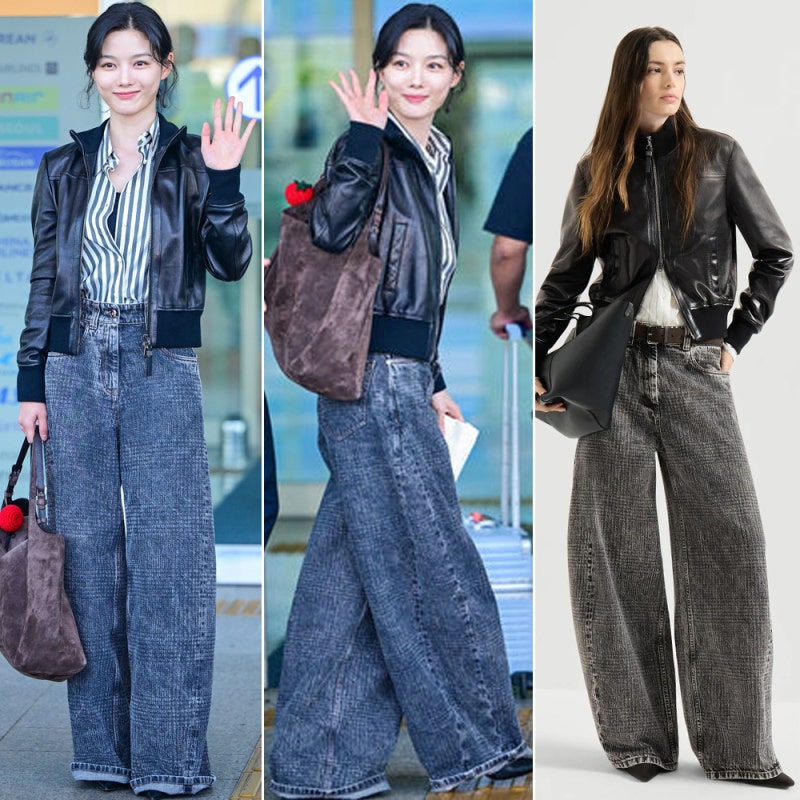 "펄럭펄럭~" 모델 따라 입었는데.. 김유정 ‘항아리 청바지’ 공항패션