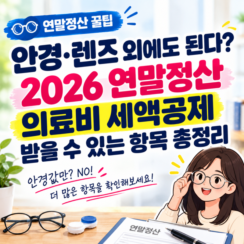안경·렌즈 외에도 된다? 2026 연말정산 의료비 세액공제 받을 수 있는 항목 총정리