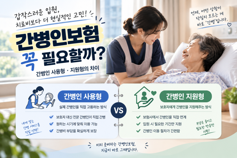 간병인 보험, 돈으로 받는 게 좋을까? 간병인을 지원받는 게 좋을까?