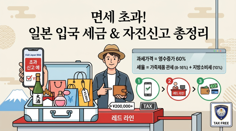 일본 입국 면세한도 20만엔 계산법: 149만원 가방+43만원 지갑 세금 신고해야 할까?