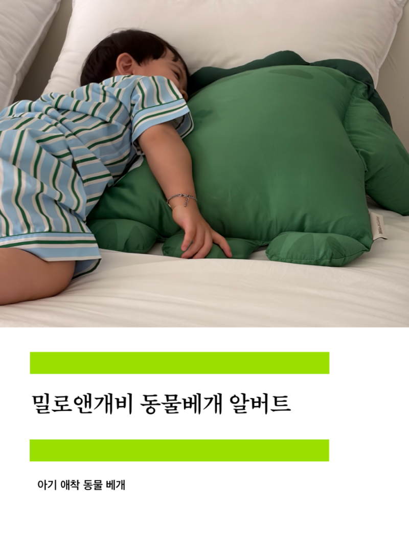 밀로앤개비 아기 베개 19개월 알버트 애착 동물 베개 사용 후기
