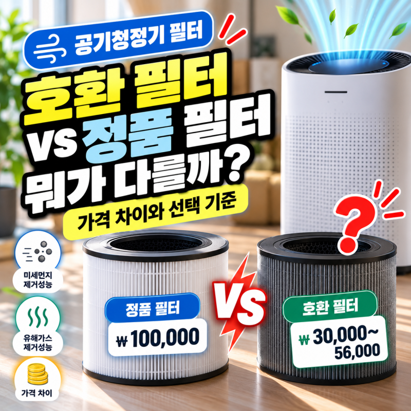 공기청정기 호환 필터 vs 정품 필터｜가격 차이와 선택 기준