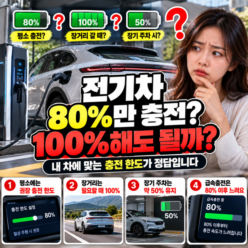 전기차 배터리 80%까지만 충전해야 할까? 100% 충전해도 되는 경우