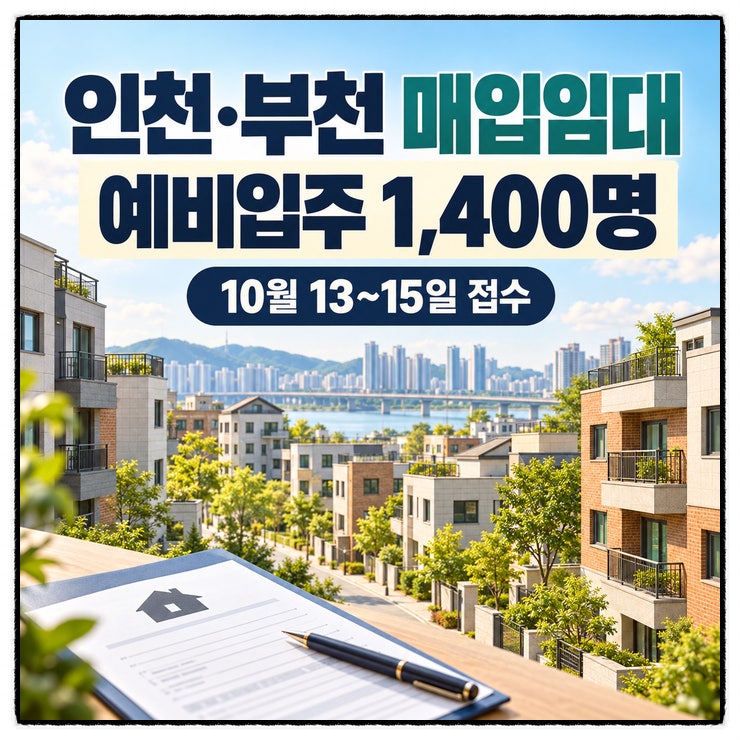 LH 인천 부천 일반 매입임대주택 공고, 신청조건 접수일