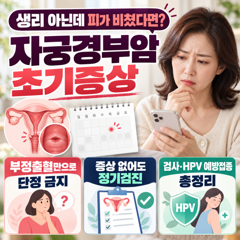 자궁경부암 증상·초기증상 총정리｜부정출혈이 있다면? 검사 방법과 예방접종까지