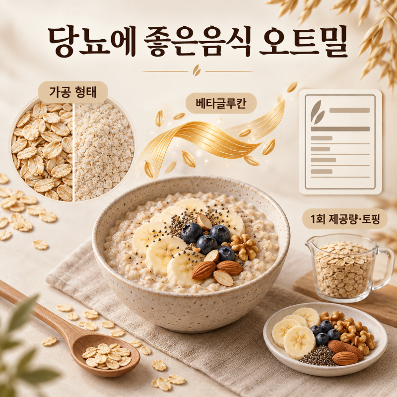 당뇨에 좋은음식 오트밀, ‘귀리’라고 다 같을까? 베타글루칸·가공 형태부터 고르는 법