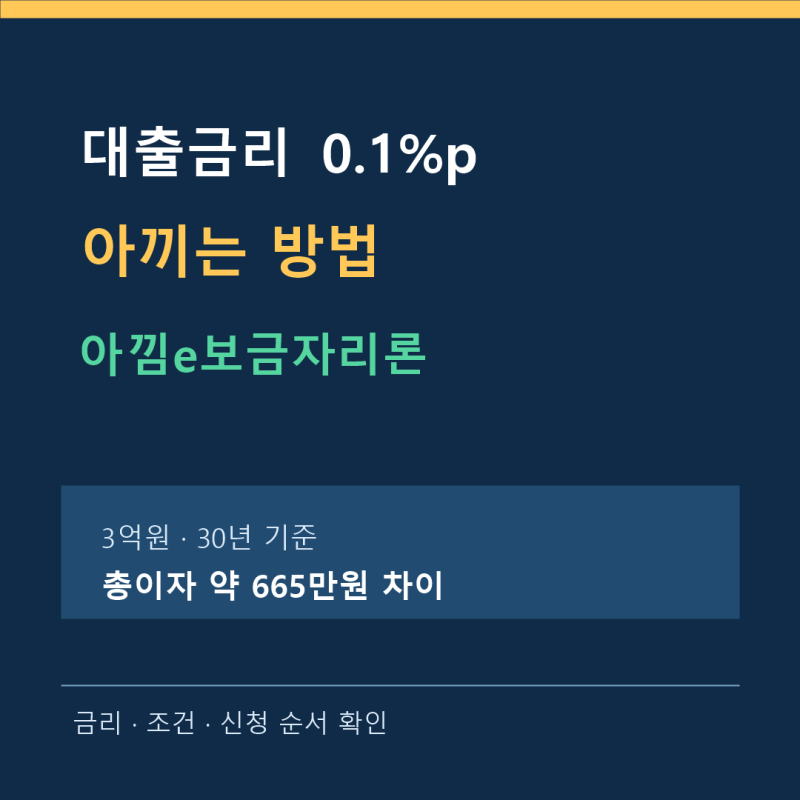 대출금리 0.1%라도 아끼려면? 아낌e보금자리론 신청 전 확인할 조건