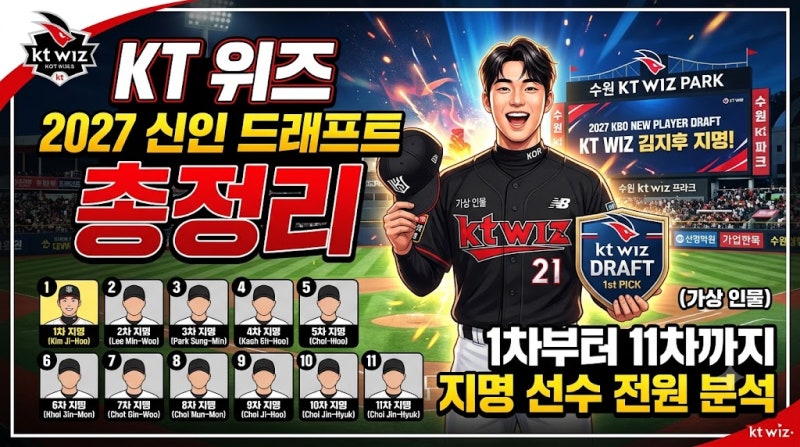 KT 위즈 2027 신인 드래프트 총정리(11명 지명 선수 분석)