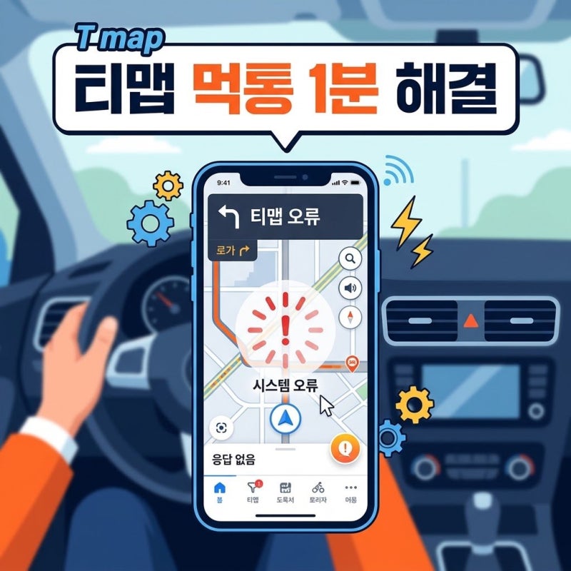 당황스러운 운전길, 티맵 먹통일 때 확인 순서와 1분 해결법
