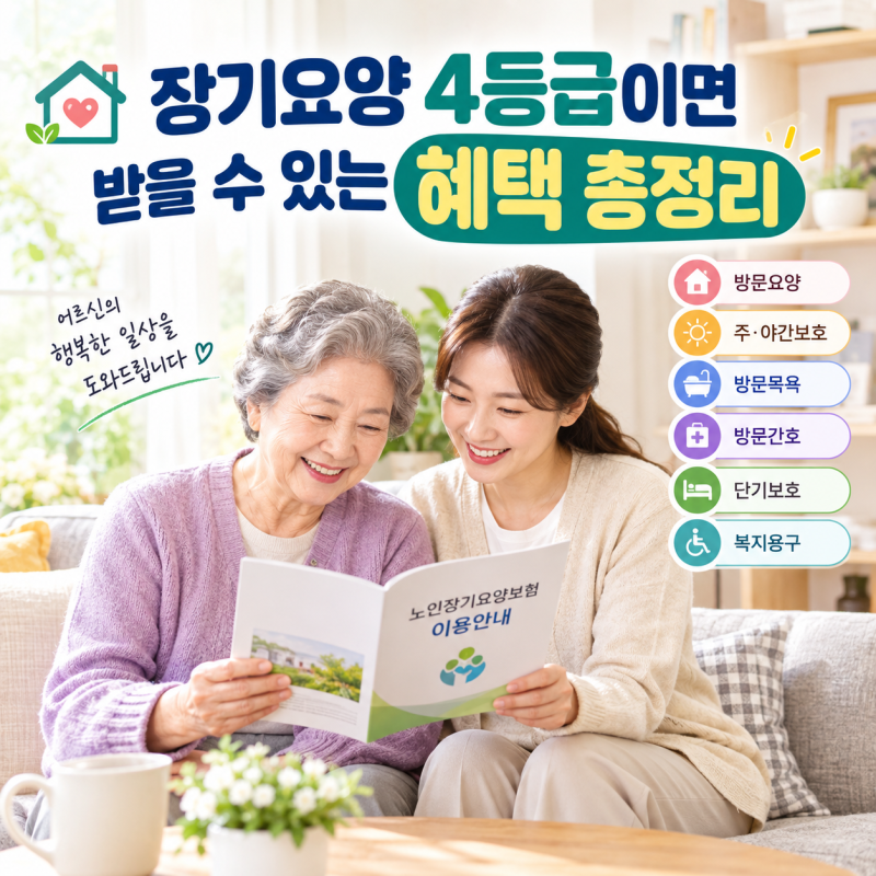 [장기요양등급] 장기요양 4등급이면 받을 수 있는 혜택 총정리