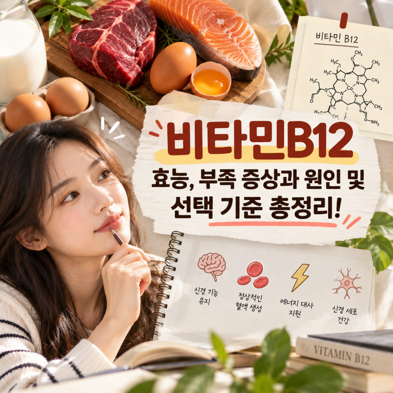 비타민B12 효능, 부족 증상과 원인 및 선택 기준 총정리!