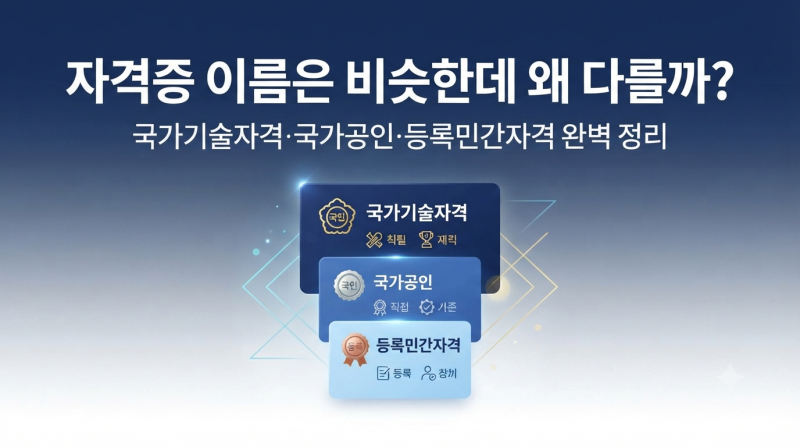 자격증 이름은 비슷한데 왜 이렇게 다를까? 국가기술자격·국가공인·등록민간자격 완벽 정....