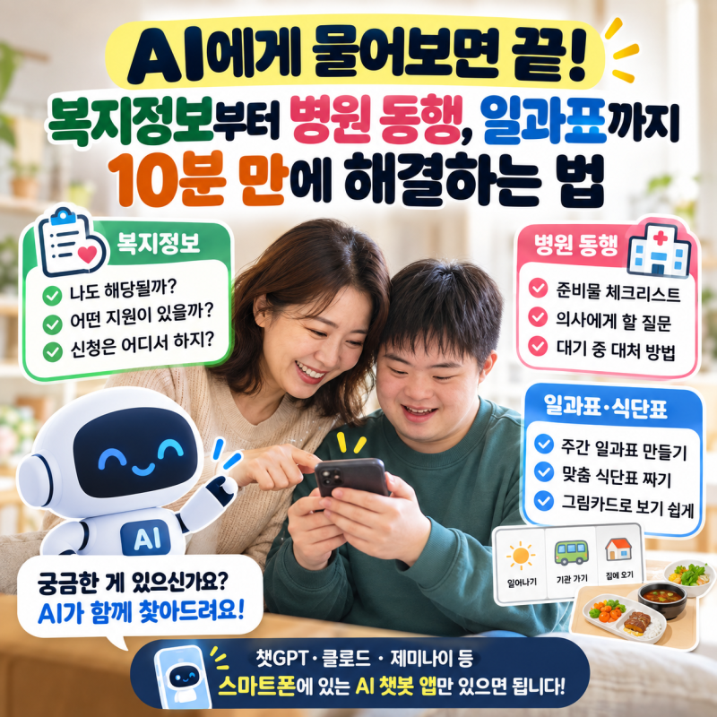 발달장애인 가족을 위한 AI 활용법｜복지 정보·병원 준비·일과표를 10분 만에 정리하는 방법