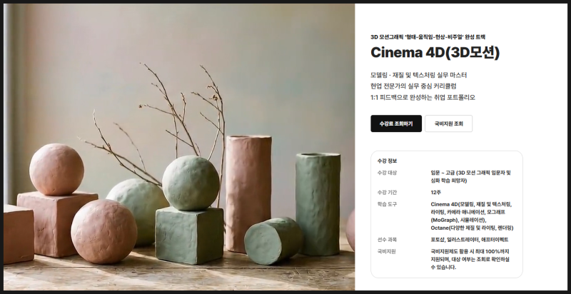 안산시네마포디학원ㅣCinema 4D(C4D)·Octane 렌더러 기초마스터하고 3D 모션 그래픽 디자이너로 ....
