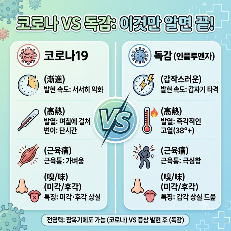 기침과 발열, 코로나일까 독감일까? 증상 구별과 집에서 하는 치료 방법