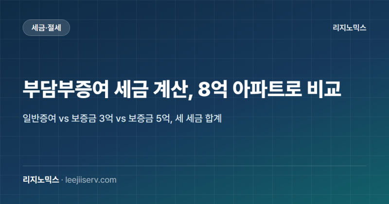 부담부증여 세금 계산, 일반증여보다 얼마나 쌀까? 8억 아파트로 돌려 봤습니다