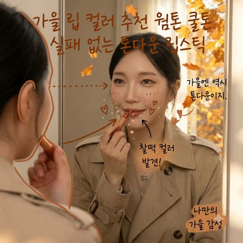 가을 립 컬러 추천 웜톤 쿨톤 실패 없는 톤다운 립스틱