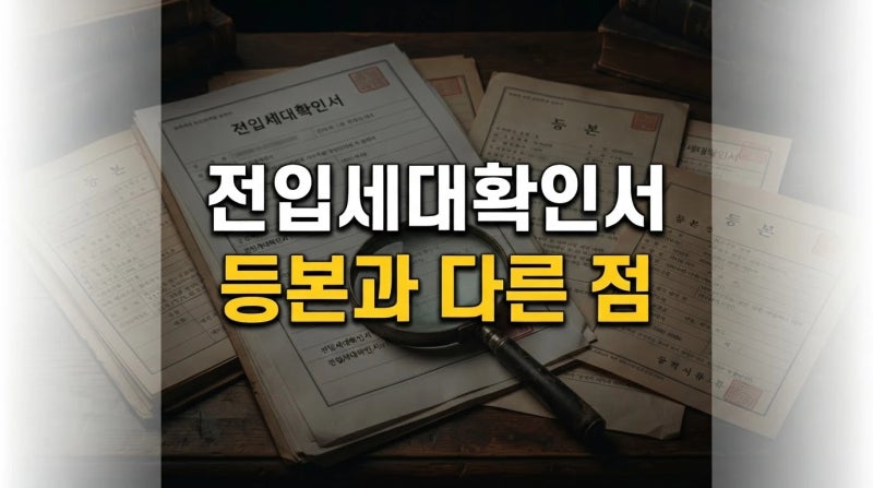 전입세대확인서와 주민등록등본 차이점: 은행 심사 온라인 연계와 선순위 확인 기준