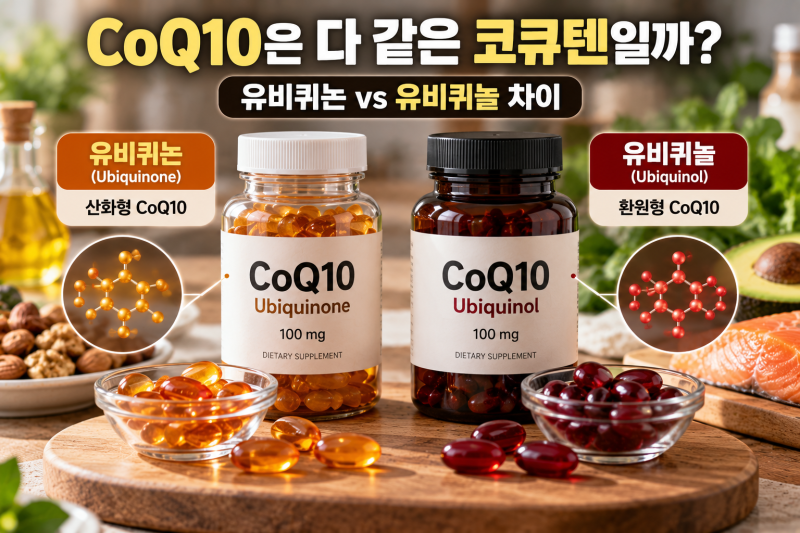 CoQ10은 다 같은 코큐텐일까? 유비퀴논·유비퀴놀 차이