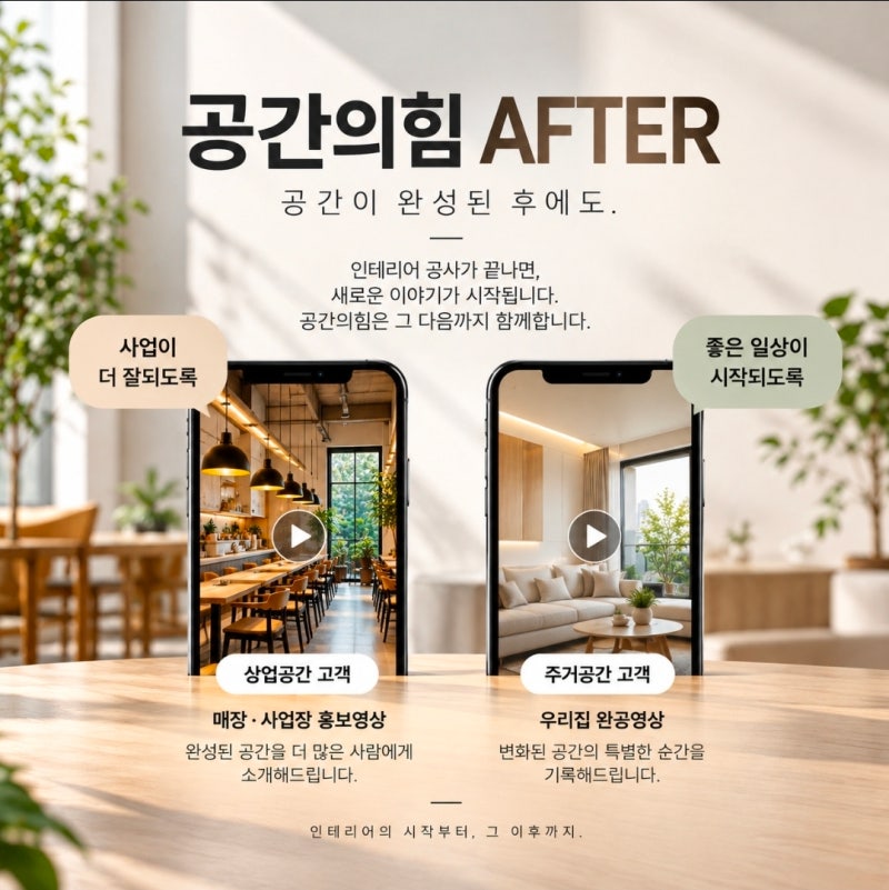 인테리어 공사가 끝나면 정말 끝일까? 공간의힘 AFTER가 시작됩니다