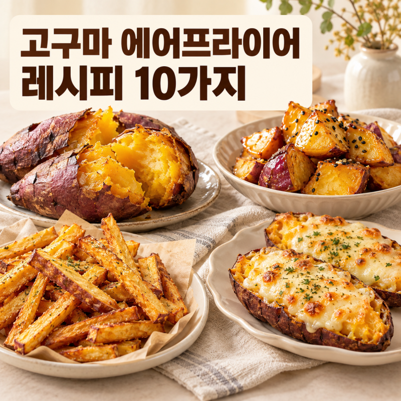 고구마 에어프라이어 레시피 10가지, 군고구마부터 간식까지
