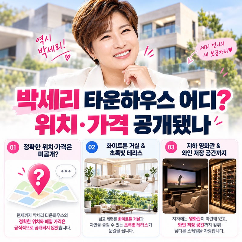 박세리 타운하우스 어디? 전참시 새집 내부 보니..위치·가격 공개?