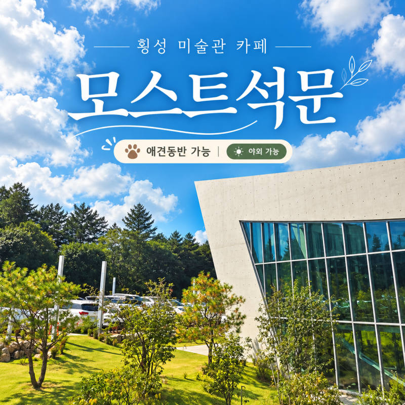 횡성 둔내 카페 모스트석문 애견동반 가능한 미술관 카페