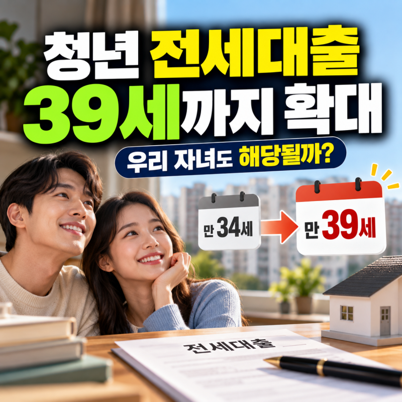 청년 전세대출 39세까지 확대, 나도 대상일까? 2026년 10월 청년특례 전세대출보증 총정리