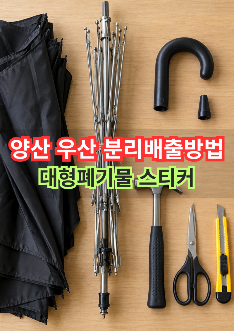 양산 장우산 무조건 대형폐기물 스티커? 우산 버리는법과 분리배출 방법