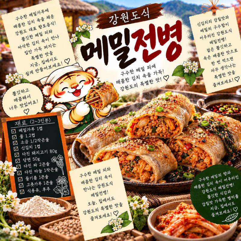 10월 제철 햇메밀 요리 레시피 4종 (강원도식 메밀전병·구수한 전통 메밀 칼국수·정통 일본....