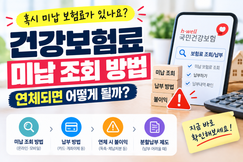 건강보험료 미납 조회 방법｜연체되면 어떻게 될까?