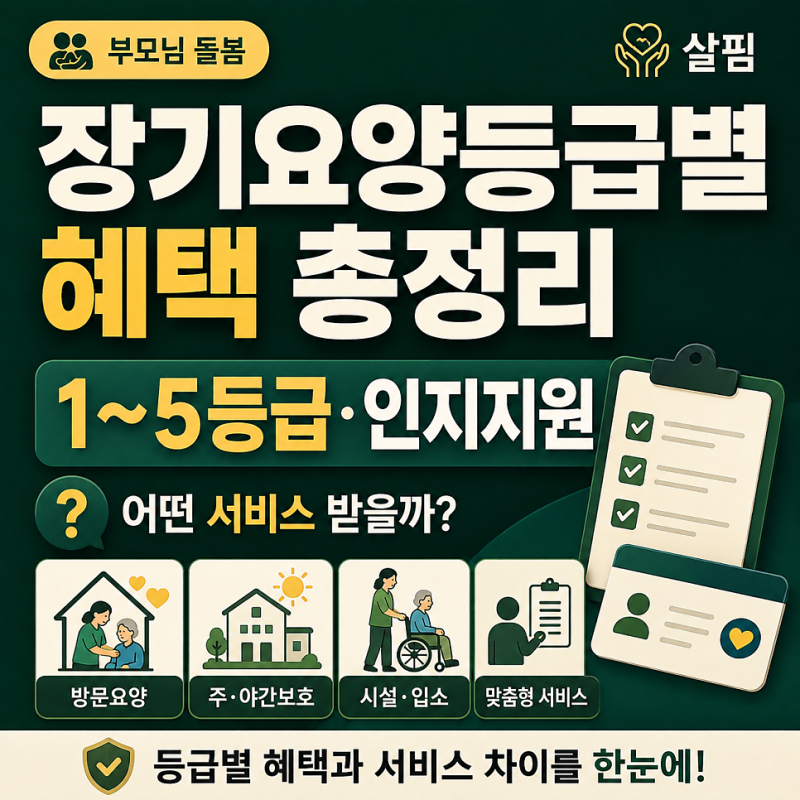 장기요양등급별 혜택, 1~5등급·인지지원등급 서비스 차이 총정리