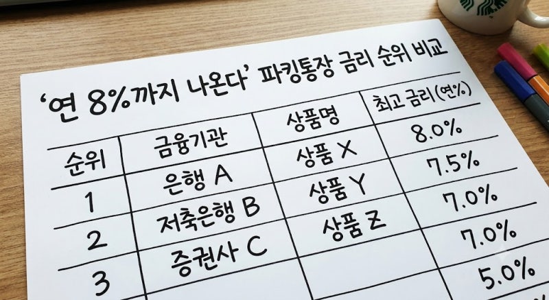 "연 8%까지 나온다" 파킹통장 금리 순위 비교