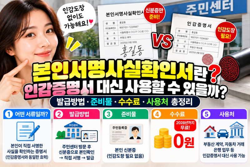 본인서명사실확인서란?｜인감증명서 대신 사용할 수 있을까? 발급방법 총정리