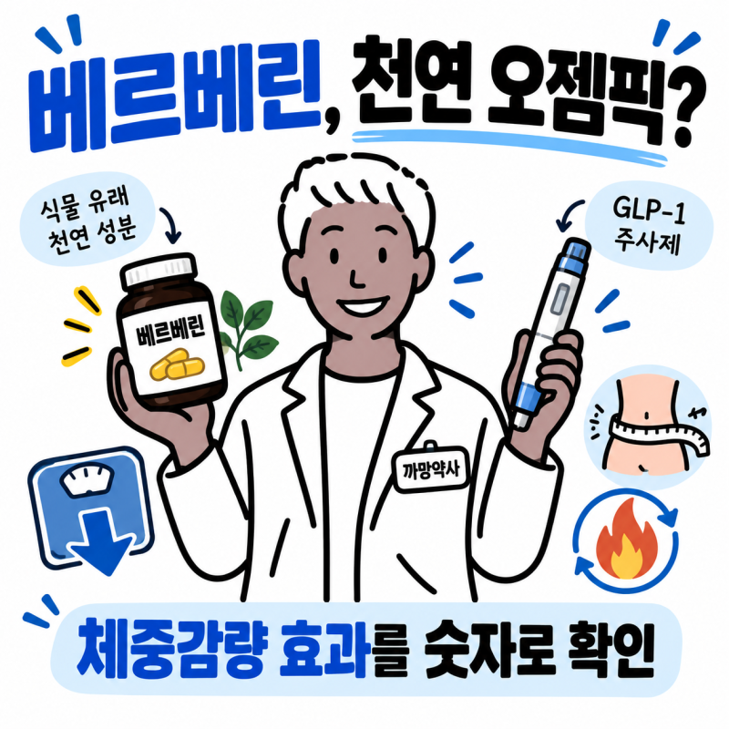 '베르베린', 천연 오젬픽, 위고비로 맞을까? 약사가 체중감량 효과를 숫자로 정리합니다