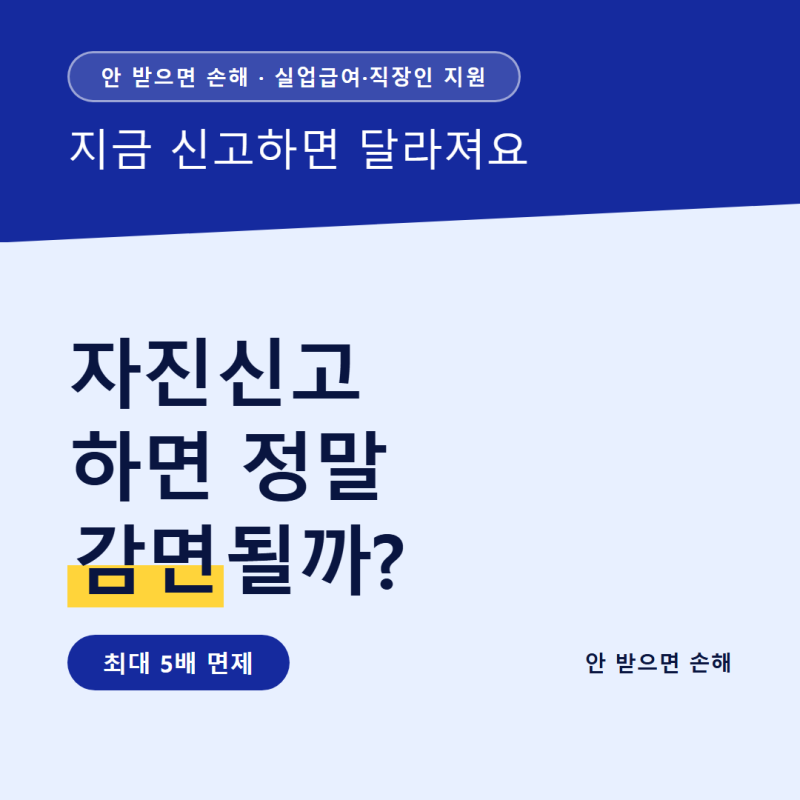 실업급여 부정수급 자진신고 감면, 지금 신고하면 얼마나 줄어들까