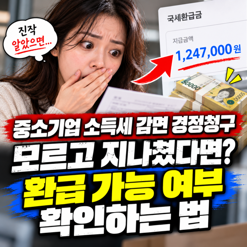 중소기업 소득세 감면 경정청구 모르고 지나쳤다면? 환급 가능 여부 확인하는 법