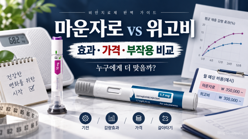 마운자로 vs 위고비 차이｜효과·가격·부작용, 누구에게 더 맞을까?