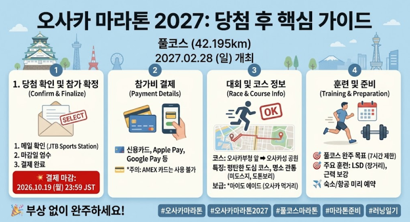 2027 오사카 마라톤 당첨 후기! 참가비 결제 기한 & 후속 절차 정리