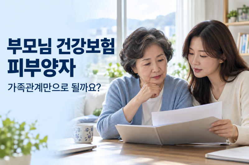 부모님 건강보험 피부양자 등록, 가족관계만으로 끝나지 않습니다