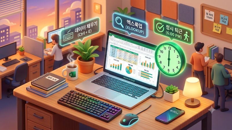 단축키 3개로 칼퇴 보장! 야근 줄여주는 직장인 필수 엑셀 함수 & 단축키 치트키