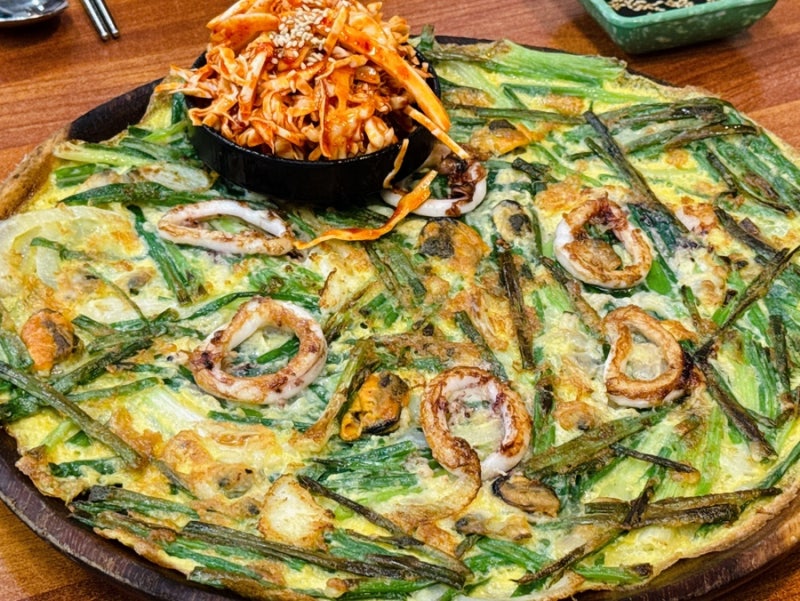부산송정맛집 자가제면칼국수 바삭한 해물파전 송정물총칼국수