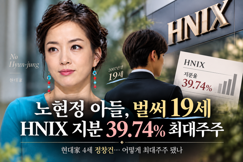 노현정 아들 벌써 19세, HNIX 지분 39.74% 최대주주…현대家 4세 정창건 누구?