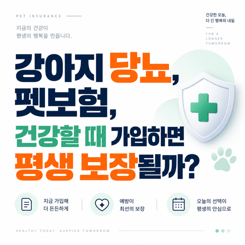 강아지 당뇨 펫보험, 건강할 때 가입하면 평생 보장될까?