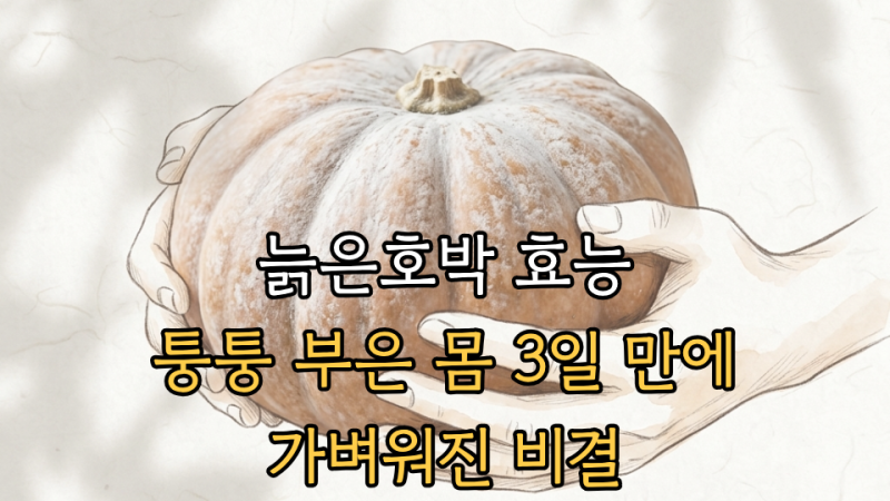 늙은호박 효능, 퉁퉁 부은 몸 3일 만에 가벼워진 비결