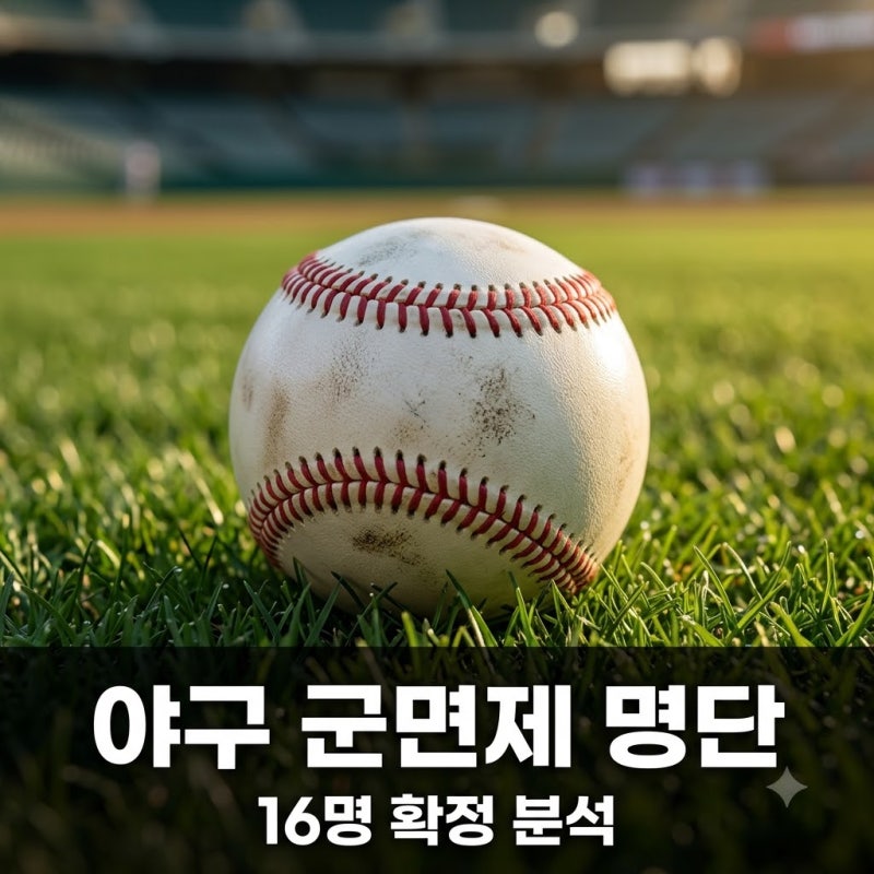 "돈 줘도 못 바꾸죠" 야구 군면제 명단 16명 확정 및 구단별 현황