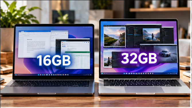노트북 RAM 16GB 32GB 차이, 업무용으로 어떤 용량이 적당할까?