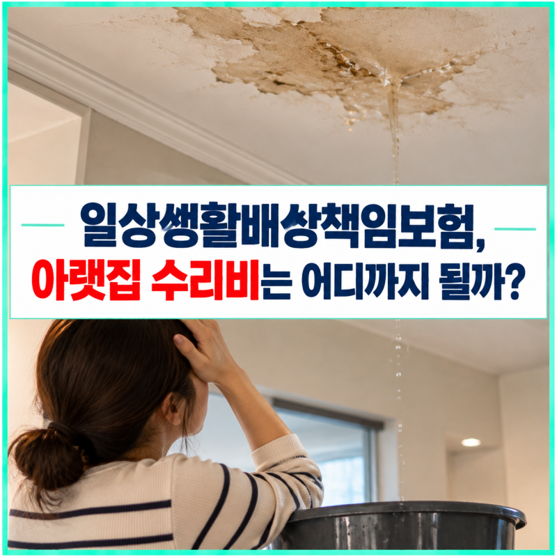 아파트 누수 일상생활배상책임보험, 아랫집 수리비는 어디까지 될까?